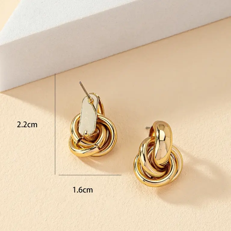 Obega Gold Silber Farbe Knoten Creolen für Frauen glänzende Beschichtung trend ige Ohrring Ohr stecker niedlichen täglichen Schmuck 2