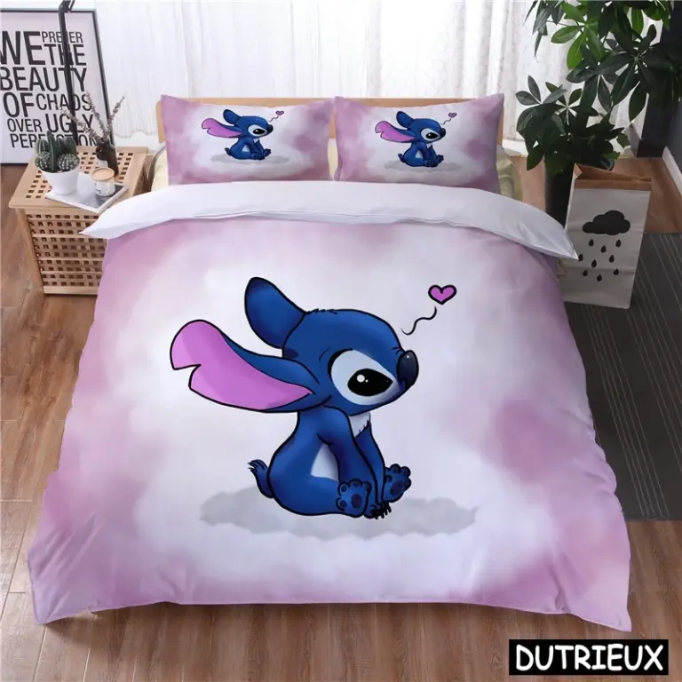 Lilo und Stich Kawaii Bettwäsche Set Queen King Size Disney Cartoon Bett bezug Set 2/3 Stück Bett bezug und Kissen bezug Heim textilien 5