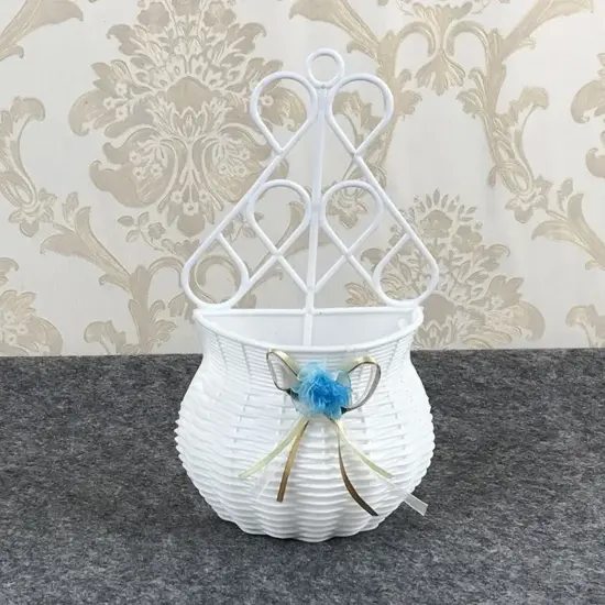 Hängende Blumen korb Gartenparty handgemachte DIY Vase Kleinigkeiten Veranstalter Wand künstliche Rattan Wohnkultur Töpfe 3