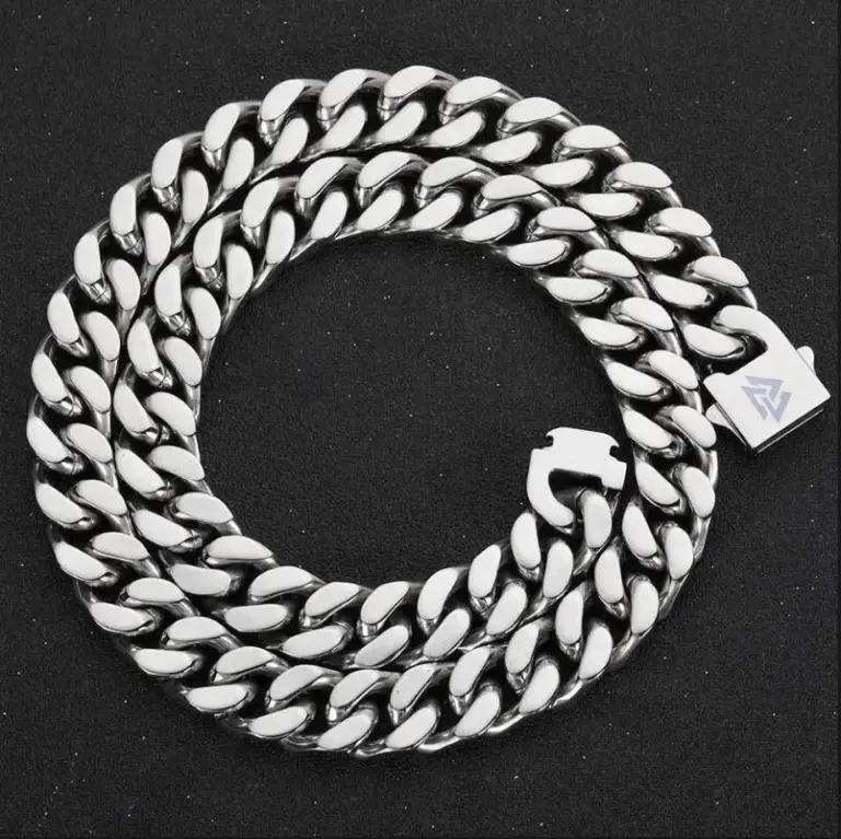 Wikinger gegossen kubanische Kette Herren Armband Edelstahl fein polierte Kette vier Seiten geschnitten Freund Geschenk 4