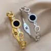 Allyes schwarz römische Ziffern Edelstahl Armreifen Armbänder für Frauen neues Design Gold Silber Farbe wasserdichten Schmuck Geschenk 6