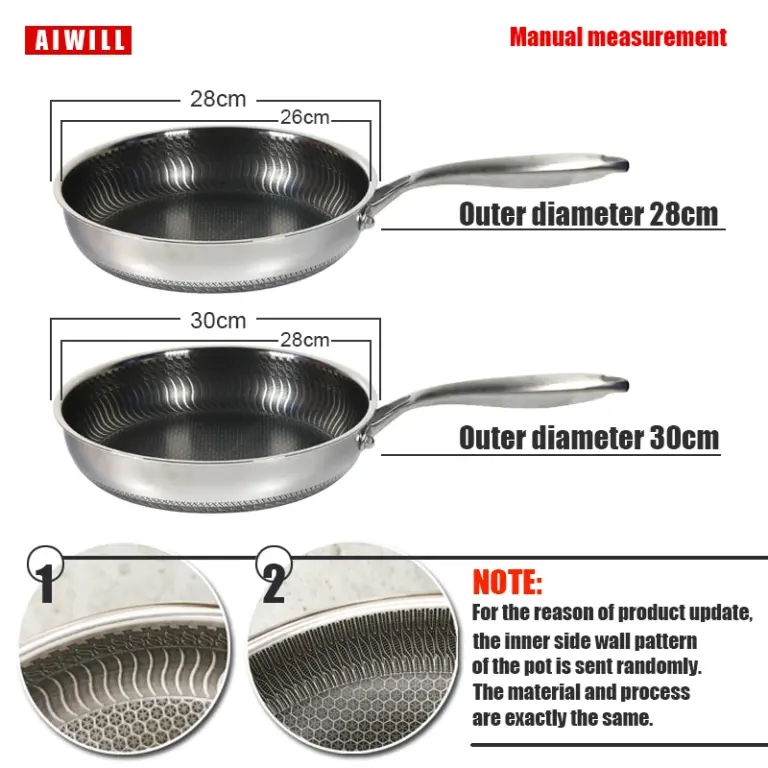 Aiwill Küchen qualität Edelstahl Bratpfanne Antihaft pfanne Kochen gebratenes Steak Topf elektro magnetischen Ofen allgemein 6