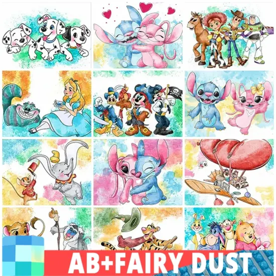 Fee Staub ab Disney DIY Stich Dumbo Diamant Malerei Löwe Cartoon Spielzeug Geschichte Hand farbe Alice auf Leinwand Wohnkultur