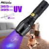 Zoom UV-LED-Taschenlampe, 365 nm, 395 nm, unsichtbare Tinte, Marker, Katze, Hund, Urin, Tinea, Erz, Geld, Skorpion, Fluoreszenzlicht, Verwendung AAA 18650