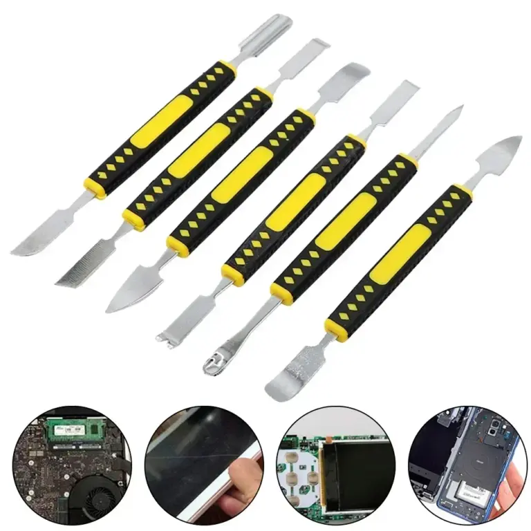 6 stücke Hand Werkzeuge Set Telefon Reparatur Tools Kit Demontage Klingen Pry Eröffnung Werkzeug Metall Brecheisen Zerlegen Kit Telefon Spachtel 3