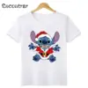 Disney Kinder T-Shirt Frohe Weihnachten Lilo & Stitch Santa Claus Print Mädchen Kleidung Baby Jungen T-Shirt Kinder Kleidung, hkp5830 2