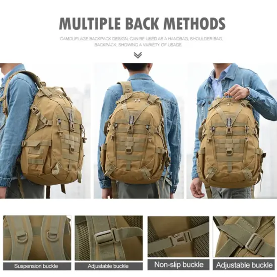 40L Camping Rucksack männer Tasche Reisetaschen Taktische Molle Klettern Rucksack Wandern Outdoor Reflektierende Schulter Angeln Tasche 5