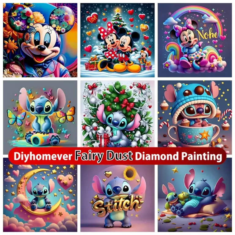 Disney Mickey Maus Lilo Stich Fee Staub Diamant Malerei Mosaik Cartoon Stickerei Kreuz stich Handwerk Wohnkultur Geschenke