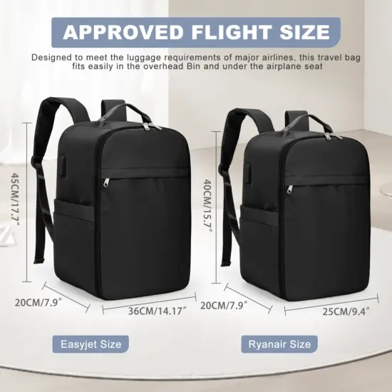Ryanair Rucksack 40x20x25 Kabinentasche, Handgepäck Reiserucksack für Easyjet Kabinentasche 45x36x20, Laptop-Rucksack für Damen/Herren 4