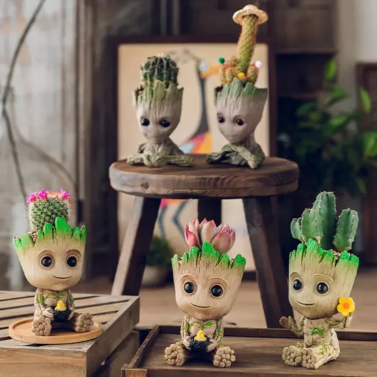 Groot Blumentopf, Heimdekoration, Vasen, multifunktional, Groot, Blumentopf, Ornamente, Anordnung, Actionfigur, Figur, Stifthalter