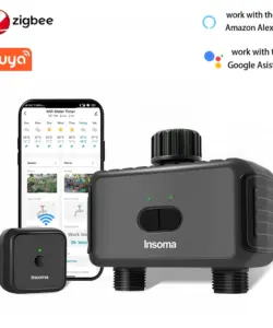 Zigbee/Wifi Automatischer Wassertimer mit Gateway, Doppelschlauch, Gartenbewässerung, Bewässerungssystem, Sprinkler-Programmierer, unterstützt Alexa
