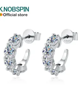 Knob spin d vvs1 Moissan ite Ohrring s925 Sterling versilbert 18 Karat Weißgold edler Schmuck mit gra Hochzeits ohrringen für Frauen