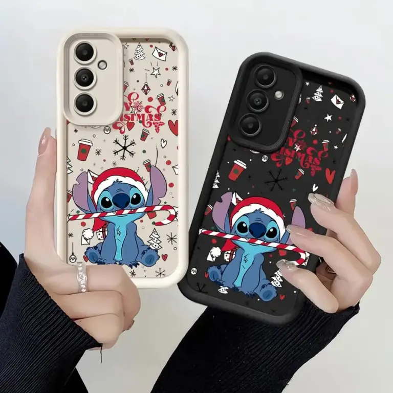 Hülle für Samsung Galaxy A54 A52 A14 A53 A12 A13 A50 A23 A71 A34 A51 A33 A21s A32 A15 A05s Handyhülle Cartoon Stitch Weihnachten 2