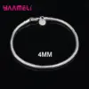 Große Förderung Sterling Silber gestempelt Kette Armband für Männer Frauen Unisex Schmuck mit Hummer verschlüssen 3mm 4mm Breite 4