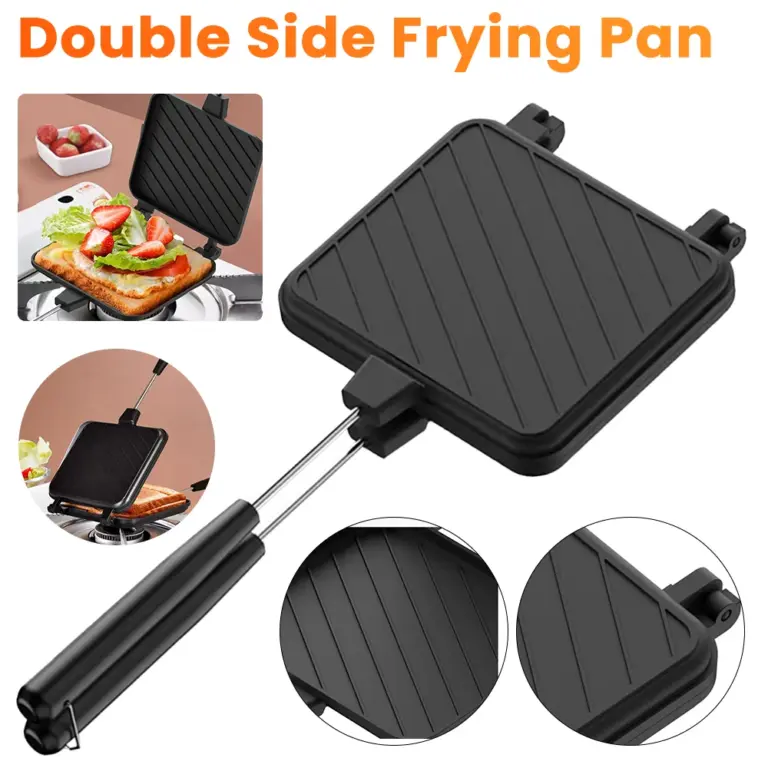 Doppelseitige Bratpfanne Antihaft-Sandwich-Toast hersteller Flip-Grill pfanne aus Aluminium legierung mit Griff Küchen kochgeschirr Grill werkzeuge