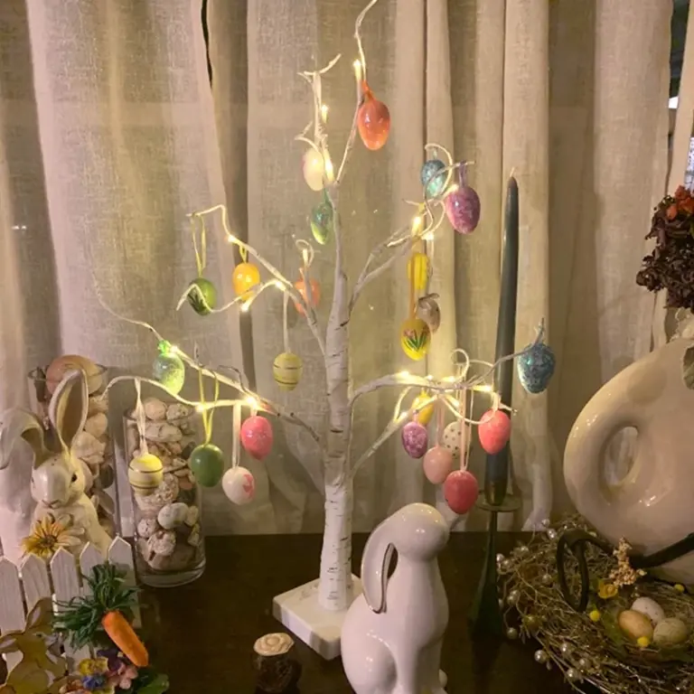 62 cm Ostern Birke Led Licht Dekoration Für Home Ostern Ei Hängende Ornamente 2025 Frohe Ostern Party Decor kinder Geschenk Gefälligkeiten 4