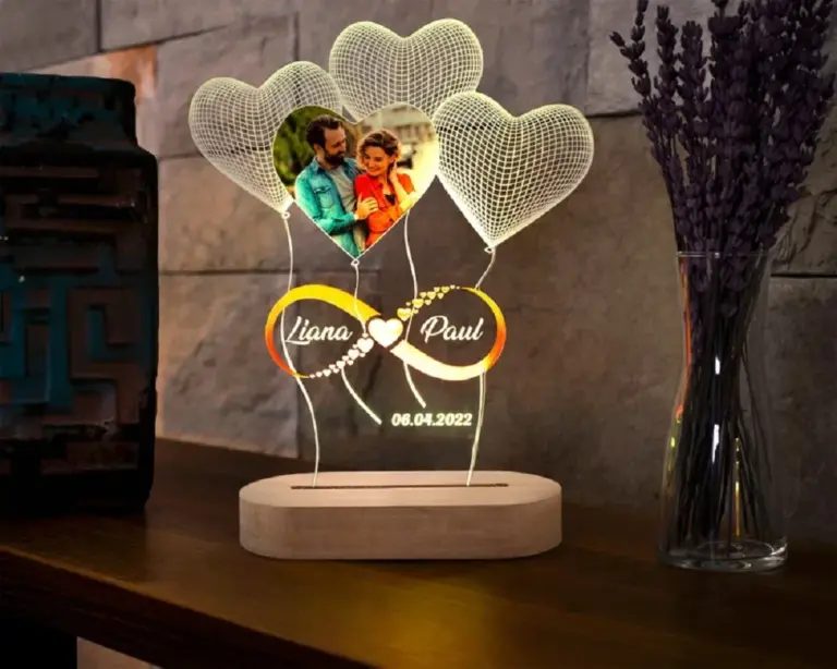 Personal isierte 3d Lampe benutzer definierte Foto Nachtlicht Herz führte Lampe Name Datum auf Jubiläum Hochzeit Valentinstag Geschenk Paare Geschenke 3