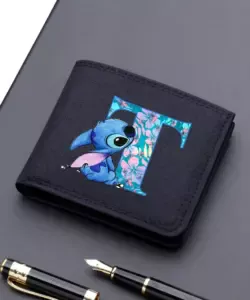 Lilo Stitch Leinwand Männer Brieftasche Schwarz/blau/grau Kartenhalter Brieftasche Männliche Geld Tasche bank Halter Kurze Geldbörse Kredit fall Tasche