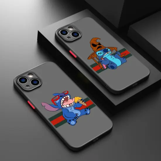 Deluxe Disney Stitch Handy hülle für iPhone 15 14 13 12 11 8 7 Pro Max Mini XS XR X Plus Se matti erte durchscheinende Abdeckung 2