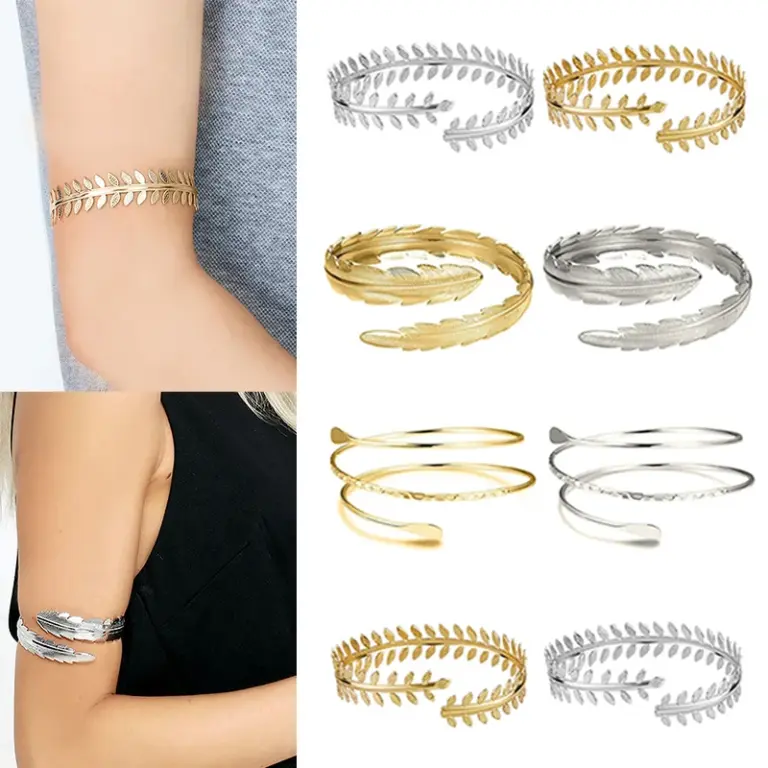 Legierung Spiral Armband Wirbel Oberarm Manschette Armreif Armreif Armband ägyptischen Kostüm Zubehör für Frauen Gold Silber Farbe 3