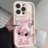 Süße Disney Pink Stitch Paar Handyhülle für iPhone 11 12 13 14 15 Pro Max X XR XS MAX 8 7 Plus Silikon stoßfeste Hüllen Abdeckung