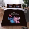 Lilo und Stich Kawaii Bettwäsche Set Queen King Size Disney Cartoon Bett bezug Set 2/3 Stück Bett bezug und Kissen bezug Heim textilien