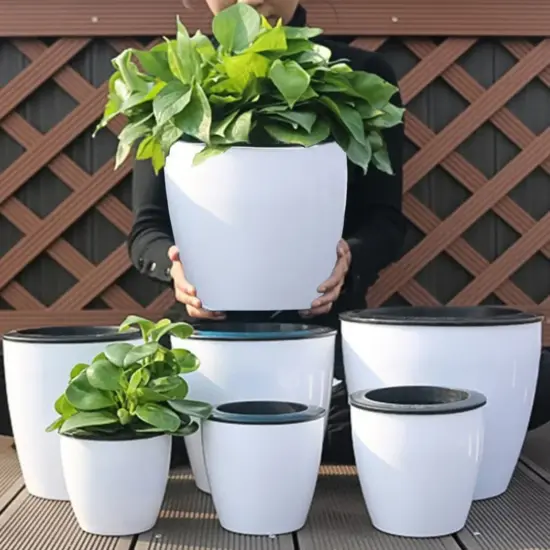 Fauler Blumentopf, selbstbewässernde Pflanze, Blumentopf, Pflanzgefäß für erdloses Pflanzen von Blumen, Tischplatte, Bonsai-Dekoration, Hausgartenbedarf 2