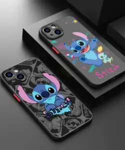 Kunst Cartoon Stitch Handy hülle für iPhone 15 14 13 12 11 Pro Max Mini XS Max XR X 8 Plus Se matti erte durchscheinende Abdeckung