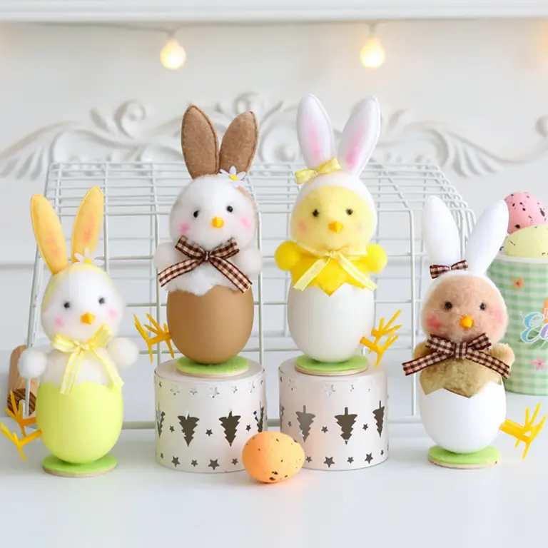 Neue Ostern Kaninchen Ohr Küken Plüsch Eierschale gesichtslose Gnom Puppe handgemachte Home Ornament Frühling Ostern Party Dekor Kinder Geschenk 1