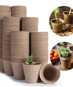 Kokos-Kokos-Samen-Starter, Pflanztöpfe, biologisch abbaubare Kindergartentöpfe, Setzlingstöpfe, Keimschalen, Etiketten, Samen, Aussaat