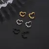 Übertriebene Spike Niet Herz Ohr stecker für Frauen Männer 3 Farben Edelstahl Ohr schnalle Piercing Goth Schmuck Geschenke Aretes 6