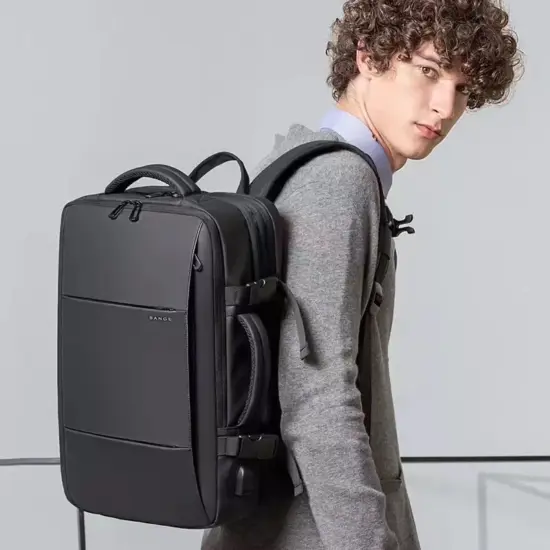 BANGE Reiserucksack für Herren, Business-Rucksack, Schule, erweiterbare USB-Tasche, große Kapazität, 17,3 Laptop, wasserdicht, modischer Rucksack 6