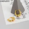 Anenjery Silber Farbe Perlen Creolen für Frauen Männer geometrische Ohrringe täglichen Schmuck neuen Großhandel 2