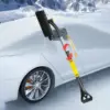 3-in-1 einziehbare Auto-Schneeschaufel mit Bürste – abnehmbarer Eiskratzer zum Abtauen und Schneeentfernen im Winter, langlebiges ABS, gelb 3