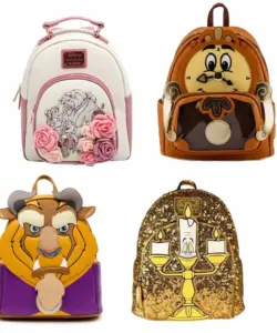 PU Leder Stitch Scrump Plüsch Cosplay Mini Rucksack Beauty & Beast Cogsworth Cosplay Rucksack Mini Doppel Umhängetaschen