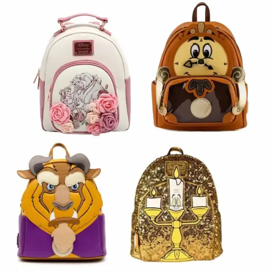 PU Leder Stitch Scrump Plüsch Cosplay Mini Rucksack Beauty & Beast Cogsworth Cosplay Rucksack Mini Doppel Umhängetaschen