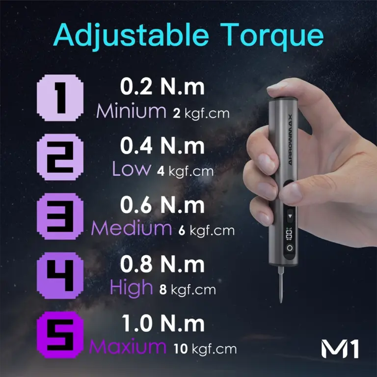 Arrow max m1 elektrische schrauben dreher set präzise magnetische bits 5-gang einstellbares drehmoment wiederauf ladbarer schnur loser schrauben dreher neu 2