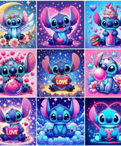 Disney Neue 2024 Diamant Stickerei Lilo Stich Diamant Malerei Cartoon Strass Bilder Mosaik Fantasie Hause Dekoration