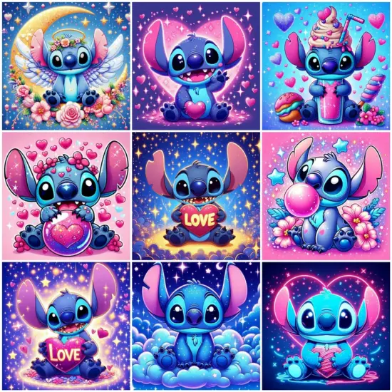 Disney Neue 2024 Diamant Stickerei Lilo Stich Diamant Malerei Cartoon Strass Bilder Mosaik Fantasie Hause Dekoration