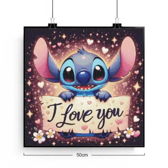 Disney Stitch Diamant-Malerei-Set, bunte Blumen-Aufkleber, Diamant-Stickerei, handgefertigt, DIY-Mosaik, Heimdekoration, Geschenk 2