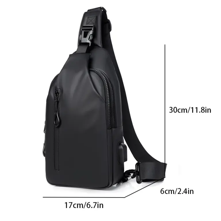 1 Herren große Kapazität USB-Aufladung multifunktion ale Brusttasche Mode einfache Pendler leichte Schulter Umhängetasche 2