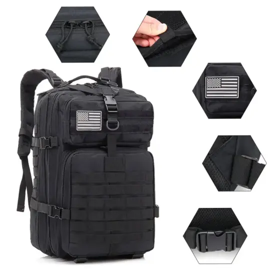 QT&QY 50L Mann Taktische Rucksäcke Outdoor Reisetaschen Outdoor 3P Schulrucksack EDC Molle Pack Für Trekking Jagdtasche 6