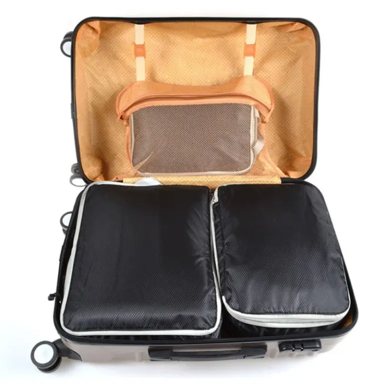 3 Stück komprimierte Verpackungs würfel Reisesp eicher Organizer Set Mesh visuelles Gepäck tragbare bequeme leichte Koffer tasche 2