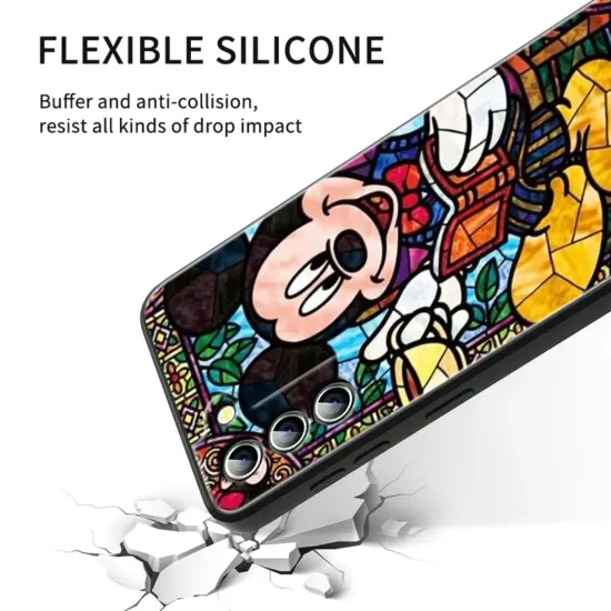 Disney stich mickey silikon schwarz telefon hülle für samsung galaxy s24 s23 s22 s21 s20 fe s10 s9 s10e s8 plus ultra lite 5g 5