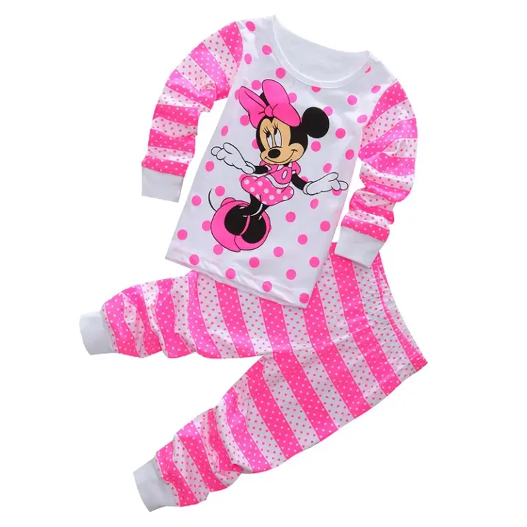 Neue vier Jahreszeiten Kinder pyjamas setzt Stich Junge Tigger Nachtwäsche Cartoon Minnie Pyjamas Baby Mädchen Jungen Gänseblümchen Kleidung Nachthemd 3