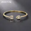 Huitan trend ige Luxus Damen Manschette Armband mit brillanten Zirkonia grün/Kristall/Blau Silber Farbe/Gold Farbe 2022 Schmuck 6