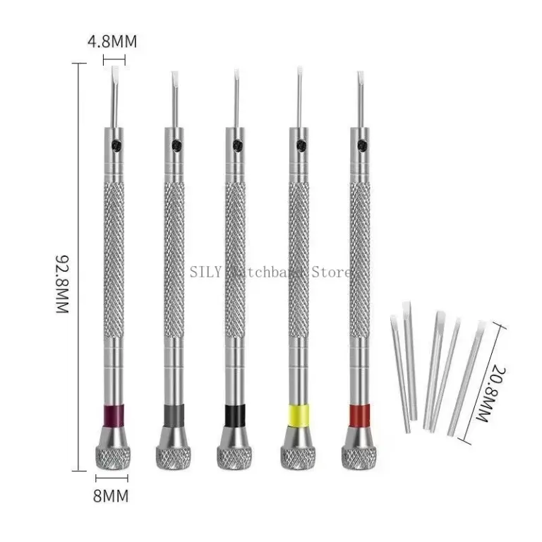 13-teiliges 0,6–2,0 mm Edelstahl-Schraubendreher-Set, geschlitzte/kreuzförmige Verbindungsstifte für professionelle Uhrmacher, Uhrenreparaturwerkzeuge 5