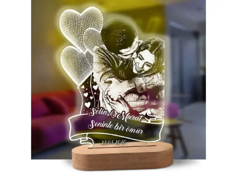 Personal isierte 3d Lampe benutzer definierte Foto Nachtlicht Herz führte Lampe Name Datum auf Jubiläum Hochzeit Valentinstag Geschenk Paare Geschenke 1