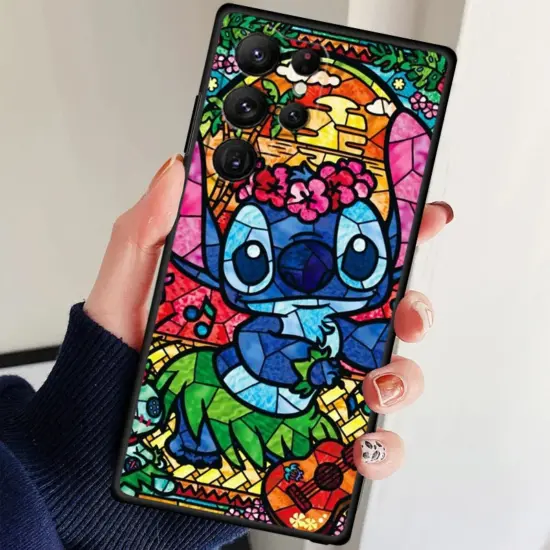 Disney stich mickey silikon schwarz telefon hülle für samsung galaxy s24 s23 s22 s21 s20 fe s10 s9 s10e s8 plus ultra lite 5g 4