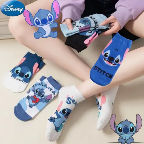 Cartoon Disney Stich Socke Anime Frauen Baumwolle Kurze Socke Kawaii Jungen Mädchen Socken Kinder Ankle Socken Mädchen Weihnachten Geschenke